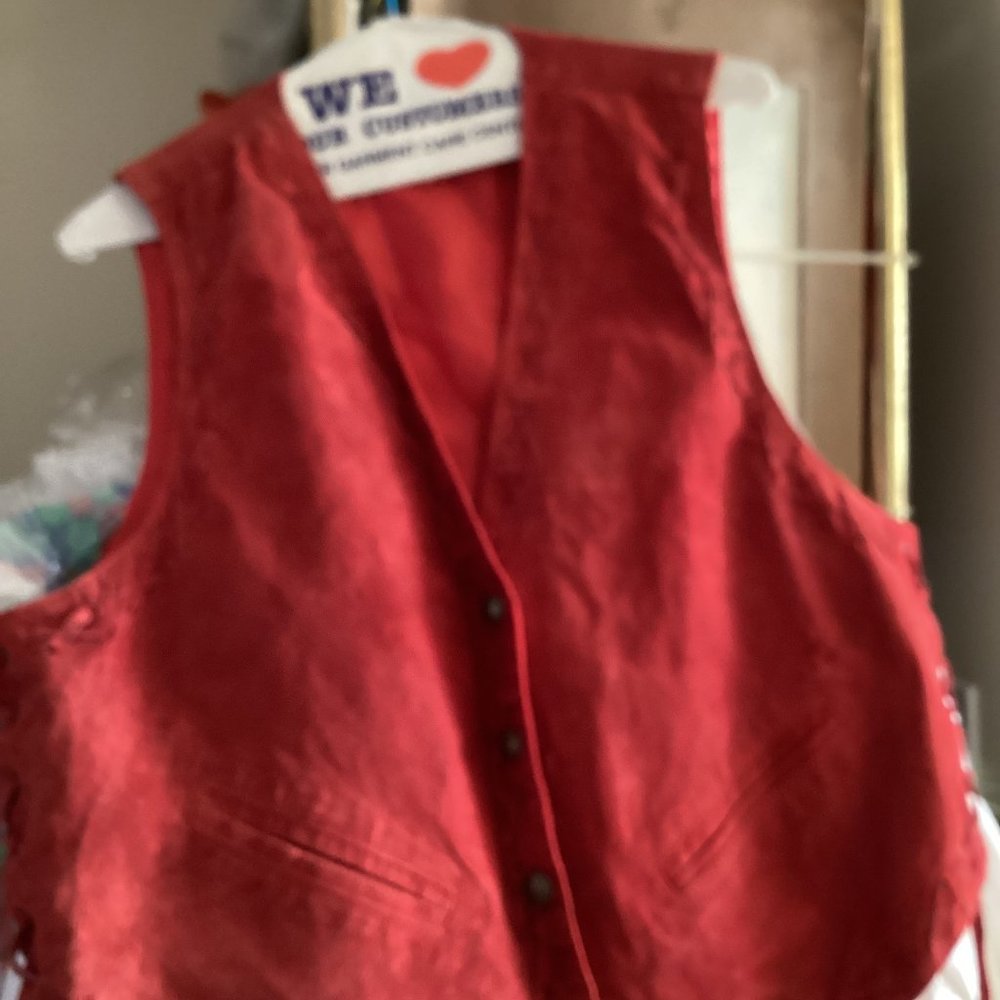 COPY - Woman's Red suede vest-Large